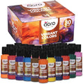 Acrylic Pouring Paint Set - 30 Basic, Neon, Metallic, and Pastel Colors - Easy To Use & Ready To Pour Acrylic Paint for Canvas, Paper, Wood, and More - 2 Ounce Bottles