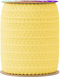 Mandala Crafts Yellow Stretch Lace Soft Elastic Trim Roll - 55 Yards 1 Inch Wide Stretchy Frilly Picot Ribbon for Sewing Lingerie, Headbands, Underwear, and Crafts