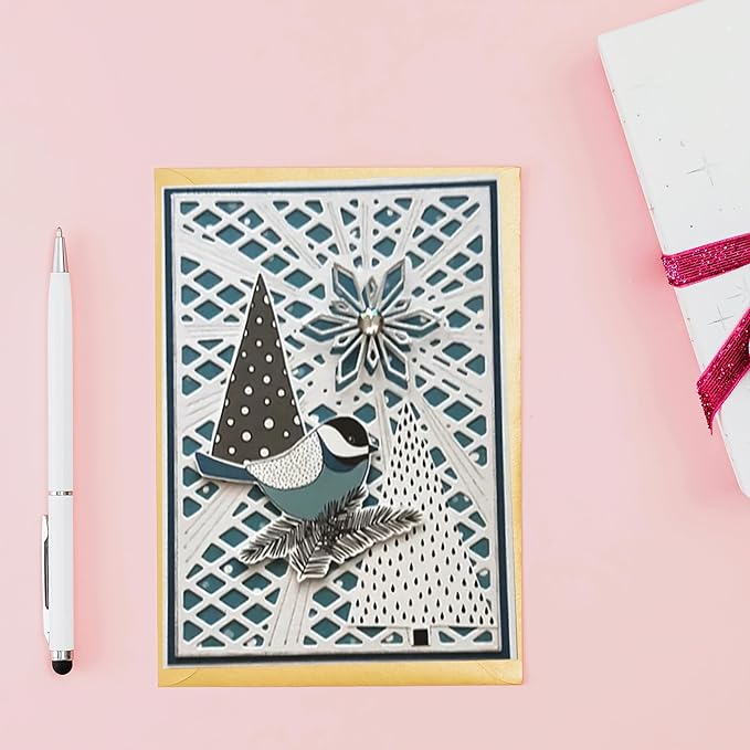 Lapoo Geometric Cutting Die for Scrapbooking - Durable, Cut Stencils for DIY Scrapbook Photo Album Decorative Paper Card, Card Making Supplies (Star Frame 5.5 x 3.9 in)