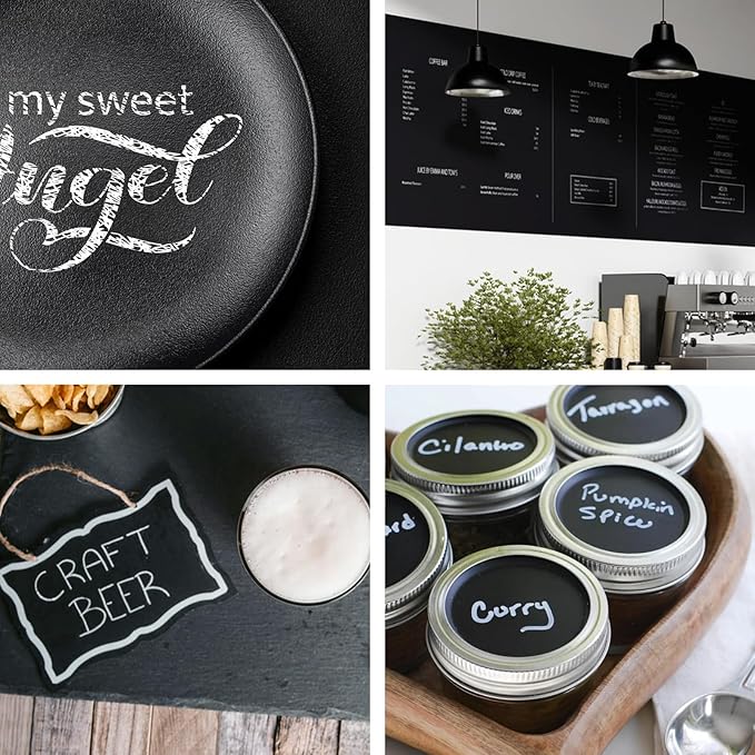 ShangTianFeng Black Chalkboard Paint （32 FL Oz） - Matte Finish, Non-Toxic & Quick-Drying Chalk Paint for Walls, Wood, Metal, Glass | Easy Clean, Durable DIY Craft Paint for Kids Room, Kitchen, Classroom Decor