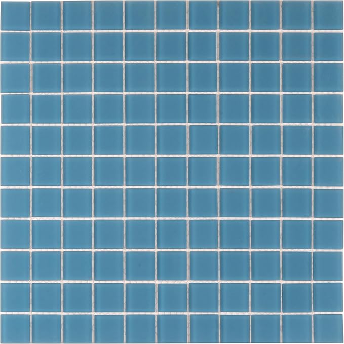 1"x1" Sky Blue Matte Finished Glass Mosaic Tile (Sample Swatch- 5"x4")