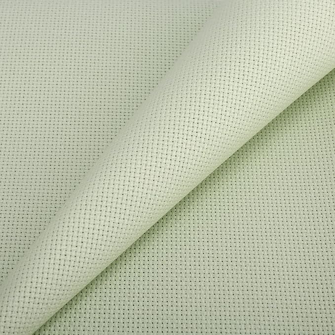 Aida Cloth 14 Count Cross Stitch Fabric,19×28inch (14CT, Light Green)