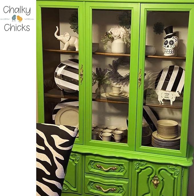 Chalky Chicks All-in-One Chalk Paint for Furniture or Cabinet - 4 Fl Oz - Matte Finish Pistachio (Lime Green) for Metal, Wood Furniture Paint - No Sanding All-in-One for Home Decor & Crafts, USA Made