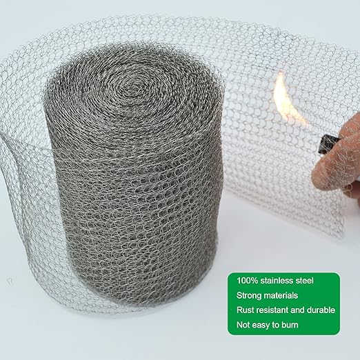 Wire Mesh for Mice Control, 5" x 33FT Stainless Steel Wool, Double Layer Rodent Mesh Barrier, Stainless Steel Mesh Hole Filler, Flexible Stretchy for Garden House and DIY