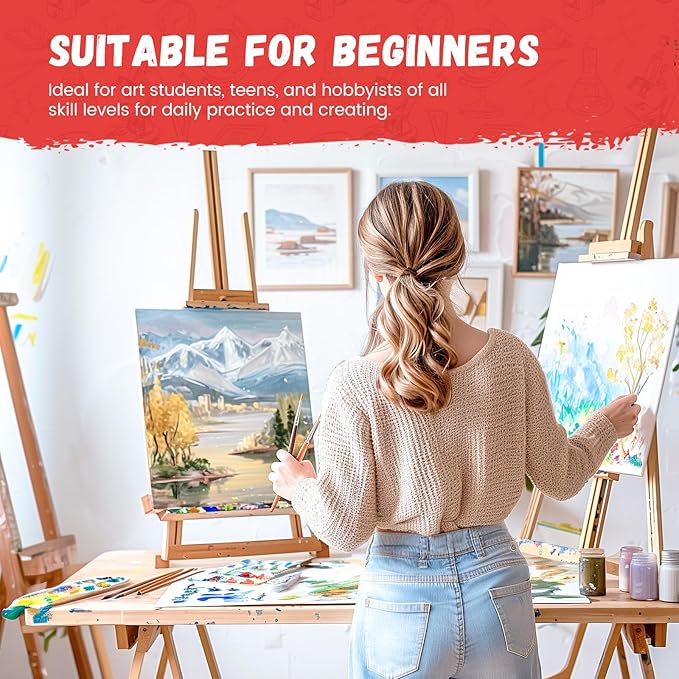 Simetufy Canvas Boards for Painting 11”x14” 46 Pack Bulk Canvases for Painting - Cotton Canvas Panels for Oil, Acrylic & Watercolor Painting