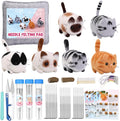 UOOU Needle Felting Beginners Kit with Box,Needles Felting Supplies with 24Pcs Felting Needles,Felting Pad,Wool Roving,DIY Needle Felting Cat Dolls