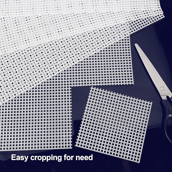 Caydo 18 Pieces 7 Count Plastic Canvas Sheets, 7 CT Clear Plastic Mesh for Cross Stitching, Making Jewelry Organizer, Knit Crochet Projects (10.5 x 13.5 Inch)