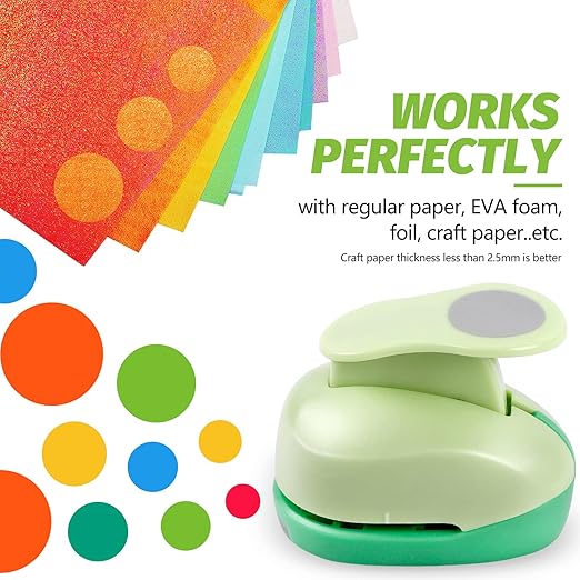 UCEC Circle Punch Craft Hole Punch for Paper Crafting, 5 Different Size Circle Cutters Hole Punches for Paper Crafts, Cardstock, Gift Wrapping, Cards, Scrapbooks 3/8 5/8 1 1.5 2 Inch Round Puncher Set