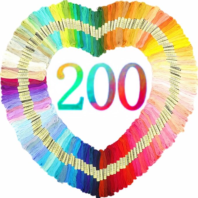 Athena’s Elements Embroidery Floss | Rainbow Thread for Embroidery, Cross Stitch Thread, Crafting Arts Embroidery Strings Bulk（200 Colors）