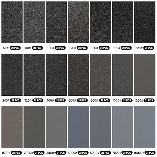 Sandpaper 7000 Grit, Wet Dry Sanding Sheets 9 x 3-2/3 Inch for Wood Furniture Finishing, Metal Sanding and Automotive Polishing,14 -Sheet