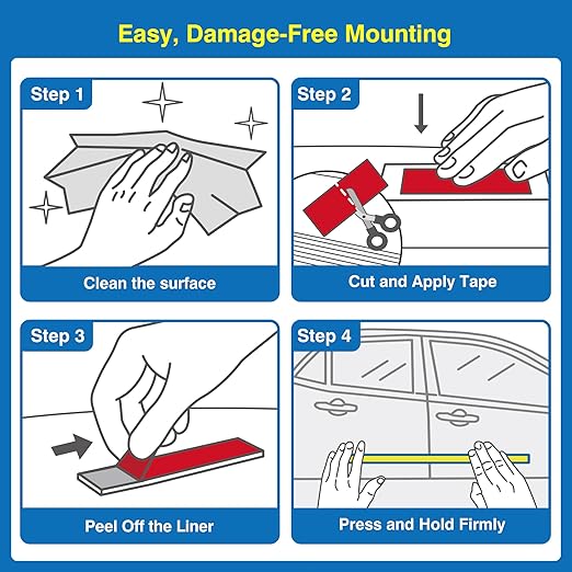 Tapsi Heavy Duty Double Sided Foam Mounting Tape – 0.4" x 36 FT Automotive-Grade Tape with Adhesion Promoters for Plastic Surfaces (0.4" x 72 ft, 72, feet)