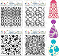 CHGCRAFT 4 Pcs Looped Circles Polymer Clay Texture Sheets Artistic Dots Silicone Texture Stamp Circular Style Modeling Pattern Pad Sheets for Jewelry and Earrings Tools, 5.5x5.5 inch