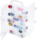 New brothread Double-Sided Storage Organizer/Box with Total 48 Adjustable Compartments, Removable Dividers for Embroidery and Sewing Threads, Embroidery Floss, Needles, Beads, Small Crafts & Toys