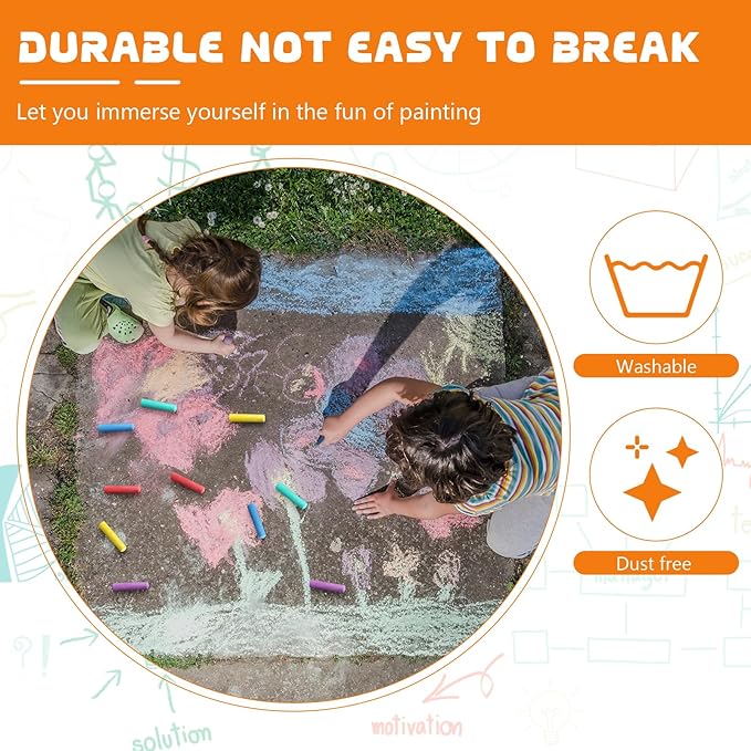 40 Pcs Sidewalk Chalks for Kids Non Toxic Jumbo Chalk for Party Gift Outdoor Art Classroom Play Painting (Multicolor)