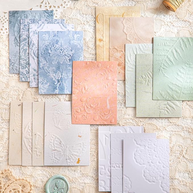 Vintage Floral Scrapbook Paper Set, 150 PCS Textured Craft Paper Kit with Glue Tape for Journaling, Scrapbooking, DIY Crafts, and Art Supplies