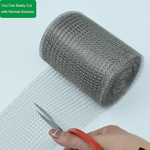 Wire Mesh for Mice Control, 5" x 33FT Stainless Steel Wool, Double Layer Rodent Mesh Barrier, Stainless Steel Mesh Hole Filler, Flexible Stretchy for Garden House and DIY