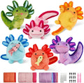 MOREJMTT Needle Felting Kit, 6 PCS Animal Needle Felting Beginner Kits, Wool Felt Needle Felting Tools Foam Pad, Craft Party Supplies for Beginners Adult(6pack Axolotl)
