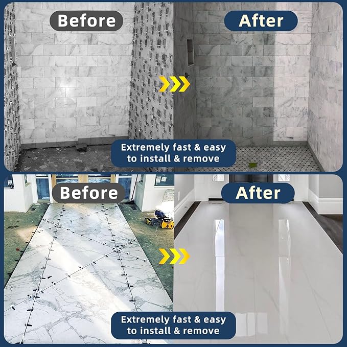 Tile Leveling System with Plier and Rubber Mallet, 1500 Pcs Tile Spacers Clips 200 Pcs Reusable Wedges, Leveler Tool Set for DIY Professional Ceramic Tile and Stone Installation (1/16 Inch)