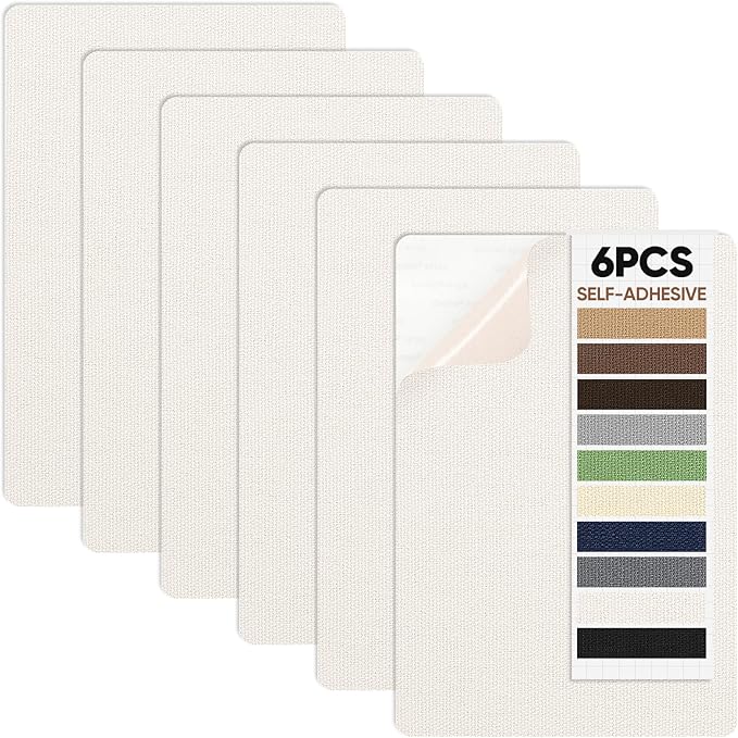 Canvas Patch 5.5 x 8 Inches 6Pcs Self-Adhesive Waterproof Canvas Patch Kit for Repairing Tents,Sofas,Boat Covers,Camping Chair,Awnings,Car Seats.（Beige）