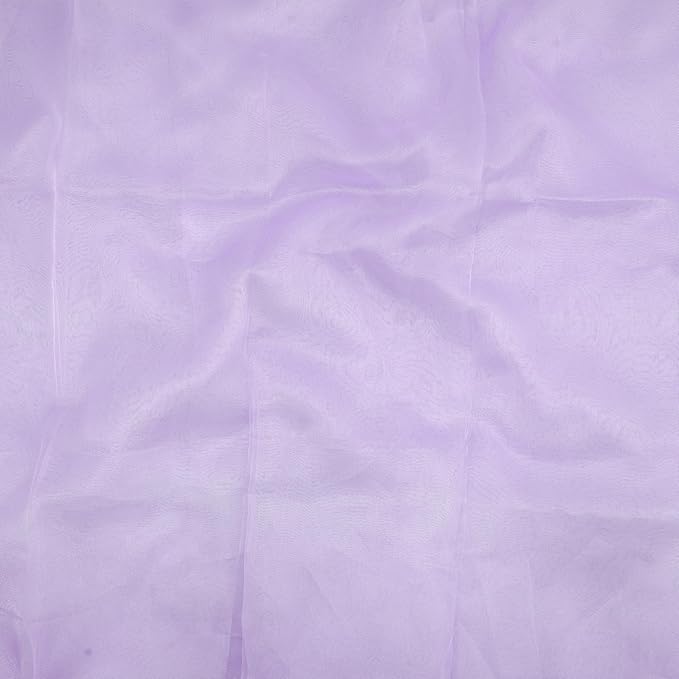 Organza Fabric 5 Yard Bridal Solid Sheer Organza Fabric Bolt for Wedding Dress, Fashion, Crafts, Decorations Silky Shiny Organza 44" - (5 Yard, Lavender)