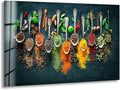 My Photostation.com 48Wx32H'' Spoon Spices Glass Wall ArtTempered Glass Printing Wall Decor Large Wall Art Wall Hangings