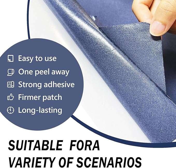 Canvas Repair Patch, Strong Sticky Fabric Repair Tape, Self-Adhesive Fabric Patch for Sofas, Tote Bags, Clothing, Car Seats, Furniture (Medium Grey, 3.5X79 Inch)