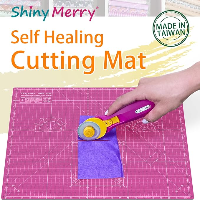 Self Healing Cutting Mat A1 24"x36" – Double Sided 5-Ply Craft Mat for Sewing, Quilting, Fabric, Scrapbooking – Pink/Purple