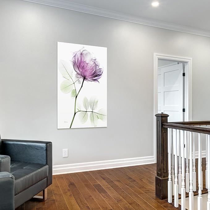 Empire Art Direct FramelessTempered Glass Wall Art, Decorative Art for Wall, X-ray Pink Rose Print, Living Room, Bedroom, Home Office, Ready to Hang, 48" x 32"