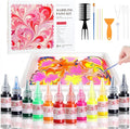 TMOL Marbling Paint Art Kit for Kids, Arts and Crafts Set for Girls & Boys Ages 8-12, Craft Kits with 16ml-12pcs & 25 Papers, Art Supplies, Birthday Gifts & Creative Toys for Kids Age 8 9 10 Year
