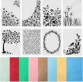 Geiserailie 8 Pcs Embossing Folders Embossing Machine Template Paper Card Folders for Christmas Card Making DIY Flower Scrapbook Photo Album Craft Decoration 5.9 x 4.1 Inch (Natural Style)