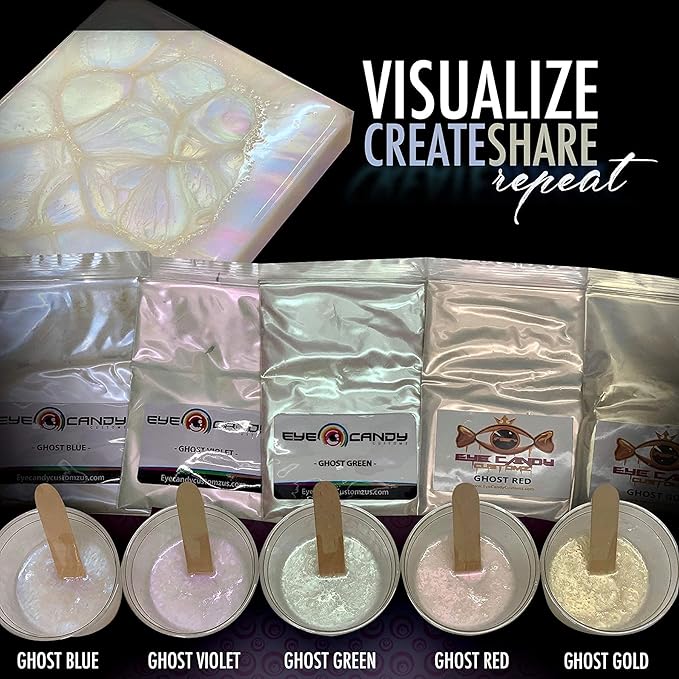 Eye Candy Premium Mica Powder Pigment “Glimmer White” (25g) Multipurpose DIY Arts and Crafts Additive | Woodworking, Bath Bombs, Resin, Epoxy, Soap, Nail Polish (Glimmer Ghost White, 25G)