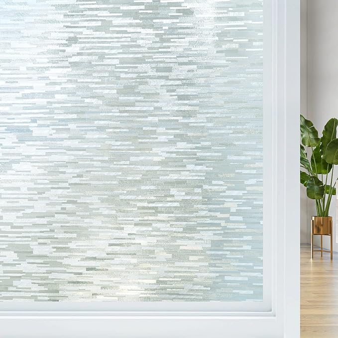 Haton Window Privacy Film, Frosted Glass Static Cling Sun Heat Blocking Window Clings, Frosting Opaque Coverings, Vinyl Removable Stickers Tint for Home Door Office, Non Adhesive 29.5" x 78.7"