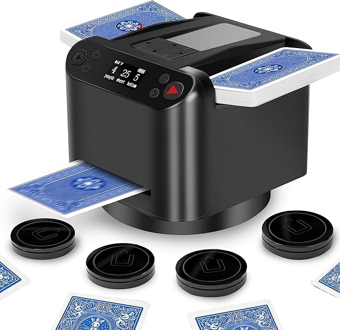 Automatic Card Shuffler and Dealer 360°Rotating 2 Decks Card Dealer