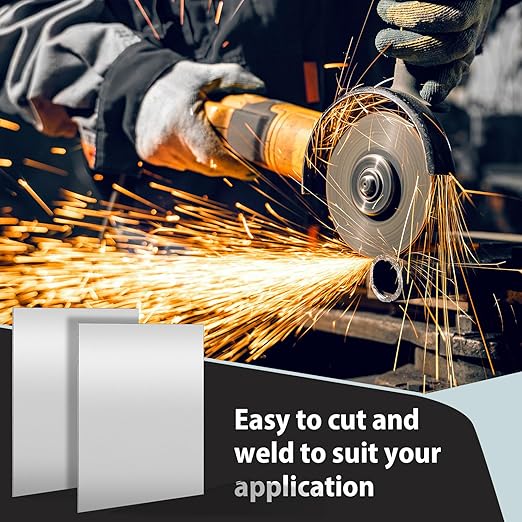 4 Pcs 12 x 8 in Mild Steel Sheet Metal Cold Rolled 16 Gauge 0.06 in (1.5mm) Thick Weldable Metal Carbon Plate Square Panels for Outside Industrial DIY Use Projects Weld Accessories