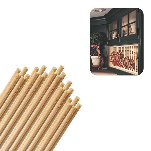 Birch Round Dowels (3/16" x 36", Pack of 25) | Variety of Diameters & Wood Species | Unfinished Wooden Dowel Rods for Crafts & DIY Home Projects | Curtain Rod, Macrame Supplies, Cake Pops, Flagpole