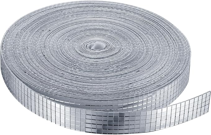 SATINIOR 20000 Pcs Disco Ball Mirror Tiles Self Adhesive for Crafts 5 x 5 mm Small Disco Tape Ball Stickers Square Mosaic Tiles Mirror Pieces for DIY Craft Party Decor