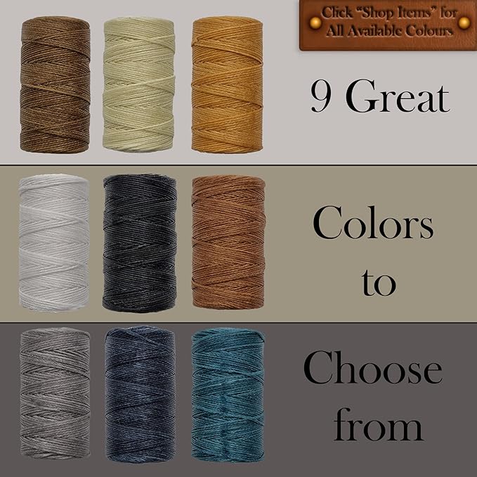 Waxed Thread 3X Wax Thread, 65 Yardx0.8mm Wax String, 150D Waxed Leather String in Cream Perfect Dream Catcher Supplies