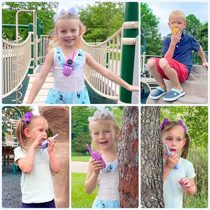 Walkie Talkies for Kids Rechargeable,Toys for Boys and Girls Ages 3-12, 3 Pack Long Range 2-Way Radios, Birthday Gifts,Christmas Stockings, Outdoor Play, Family Games, Hiking Camping Gear