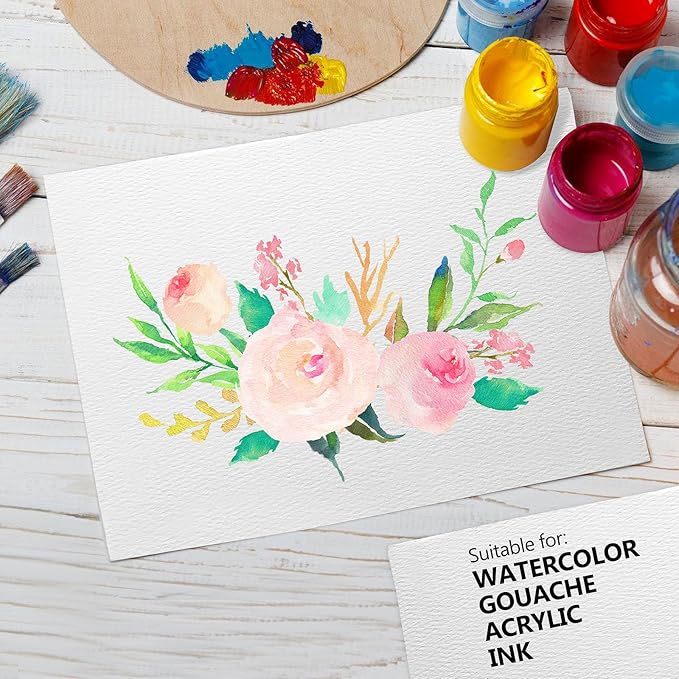 FEITAKE Watercolor Sketchbook 9"x12" Watercolor Paper Pad 100% Cotton/Cold Pressed /140lb (300gsm)/ Acid Free Artist Grade Water Color Art Drawing & Painting Paper -20 Sheets Pack