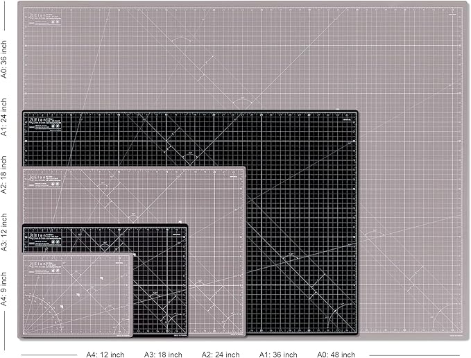 Elan Cutting Mat 36x72 Black & Taupe, Extra Large Self Healing Cutting Mat 36 x 72 Inch, 5-Ply Craft Board Black, Hobby Board for Sewing and Quilting