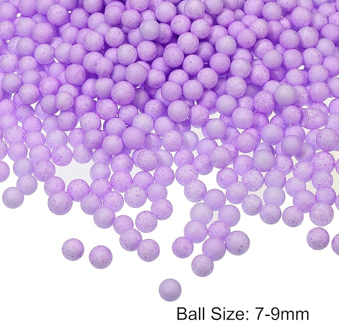 MECCANIXITY Foam Beads Foam Balls 7-9mm for Wedding and Party Decorations, Tiny Packing Balls, Arts DIY Crafts Supplies (Purple,1 Pack Approx 3000pcs)