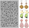 Arbuya Floral Blossom Polymer Clay Texture Mat - Flowers Leaves Leaves Texture Sheet for Polymer Clay Jewelry Making, Earring Charms, DIY Craft Supplies