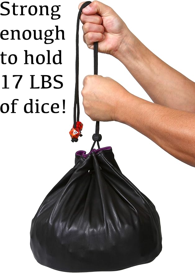 Forged Dice Co. Pouch of The Endless Hoard Dice Bag - Holds Over 1,000 Polyhedral Dice - Dice Storage Bag with 7 Pockets - Perfect for Bulk Dice - Brown/Black