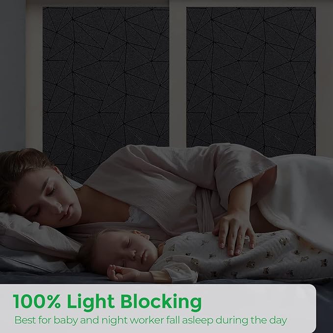 Coavas Blackout Window Privacy Film, Frosted Glass Static Cling, Decorative for Bathroom Door, UV Blocking Window Cling, Non-Adhesive Vinyl Sticker, Day and Night Windows Tint for Home,11.8x78.7 inch