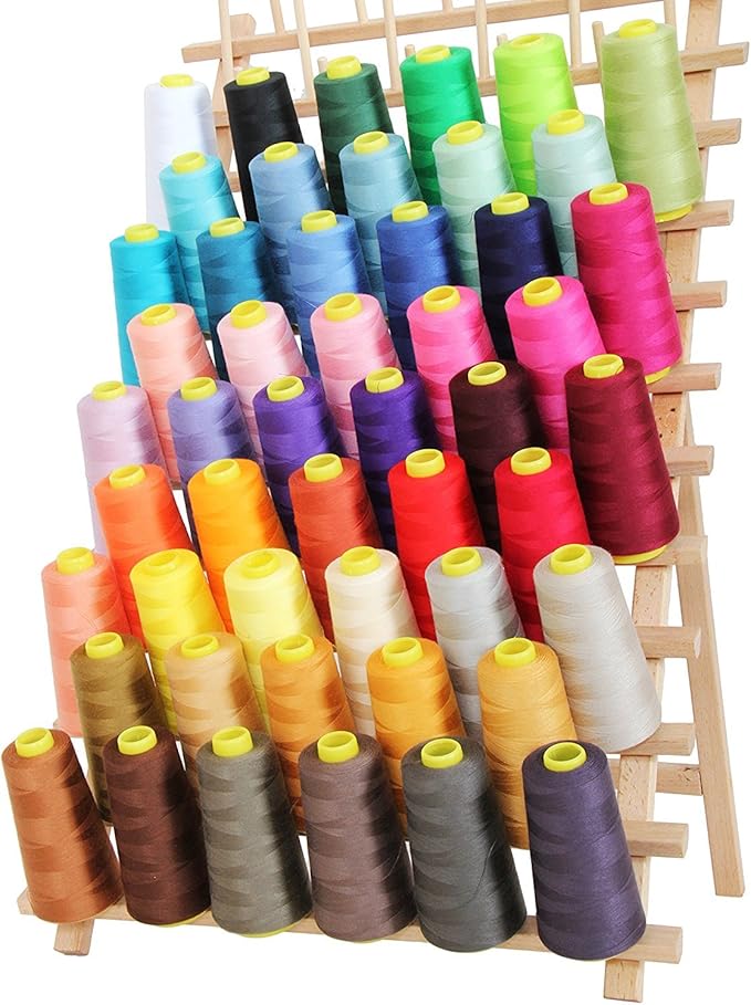 AK Trading 4-Pack NEON Yellow All Purpose Sewing Thread Cones (6000 Yards Each) of High Tensile Polyester Thread Spools for Sewing, Quilting, Serger Machines, Overlock, Merrow & Embroidery.