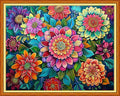 Joyhoor Cross Stitch Kits for Beginners Stamped Cross-Stitch Supplies Needlework preprint Embroidery Kits for Adults DIY Needlepoint Kits Embroidery Patterns 11CT-Magical Flowers 16x20 inchs