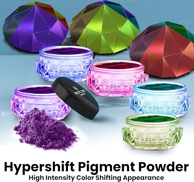 BALTIC DAY Intense Chameleon Mica Powder Set – 12 Hypershift Ultra-Fine Chrome Color Shift Pigments for Epoxy Resin, Tumblers, Nails, Paint & Soap Making
