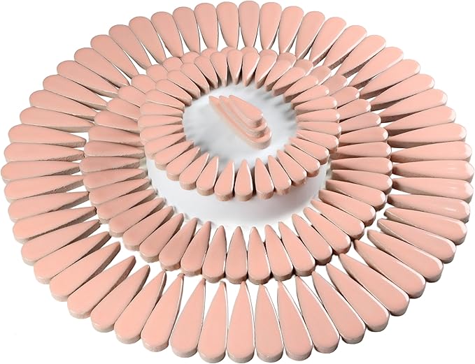 200g Petal Droplet Shaped Ceramic Mosaic Tiles for Crafts, Vibrant Colors, Ceramic Tiles for Mosaic Making Kits, DIY Arts and Crafts (Pink)