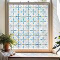 3D Stained Glass Window Film, Decorative Window Privacy Film for Bathroom,Front Door,Home, Sun Blocking Heat Control,Static Cling, Blue Tears 23.6inch x 35.4inch