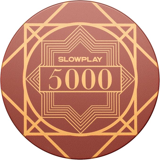 SLOWPLAY Nash Ceramic Poker Chips in Bulk, Casino Grade Ceramic 10-Gram Poker Chip for Texas Hold'em, 39mm Professional Chips Pack of 50 with Denomination of 5000